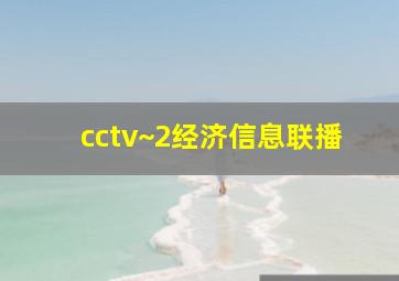 cctv~2经济信息联播