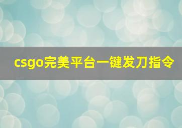 csgo完美平台一键发刀指令