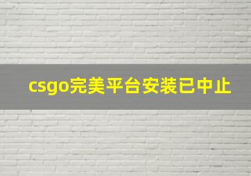 csgo完美平台安装已中止