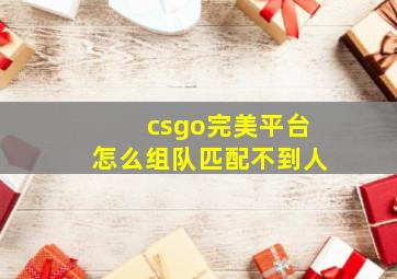 csgo完美平台怎么组队匹配不到人