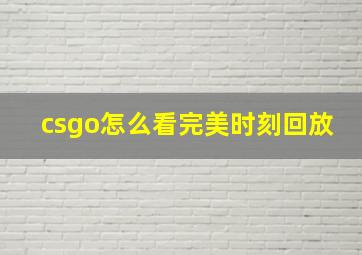 csgo怎么看完美时刻回放