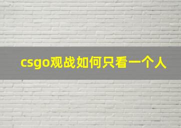 csgo观战如何只看一个人