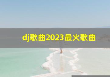 dj歌曲2023最火歌曲