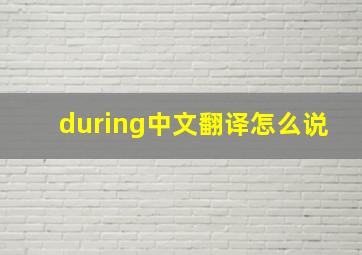 during中文翻译怎么说