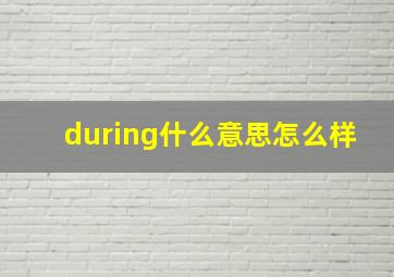 during什么意思怎么样