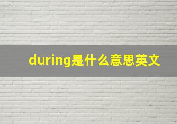 during是什么意思英文