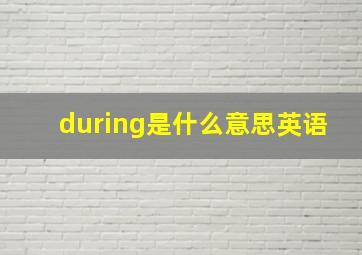 during是什么意思英语