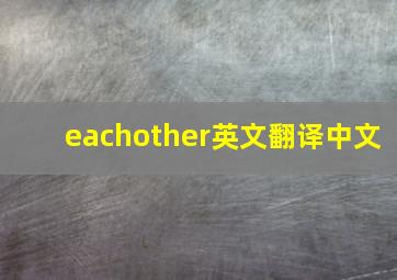 eachother英文翻译中文