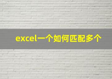 excel一个如何匹配多个