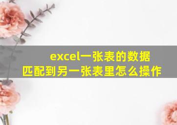 excel一张表的数据匹配到另一张表里怎么操作