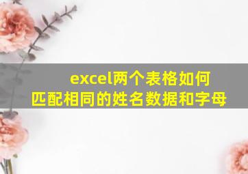 excel两个表格如何匹配相同的姓名数据和字母