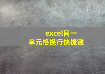 excel同一单元格换行快捷键