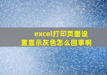 excel打印页面设置显示灰色怎么回事啊