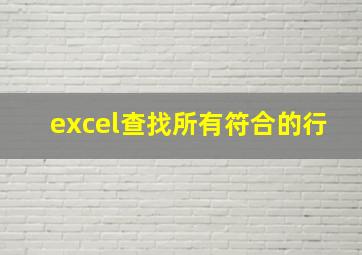 excel查找所有符合的行