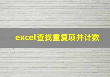 excel查找重复项并计数