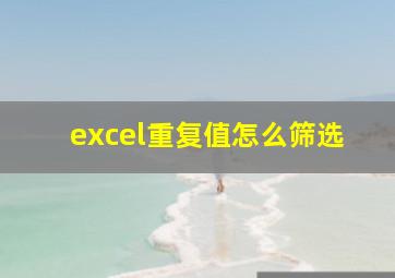 excel重复值怎么筛选