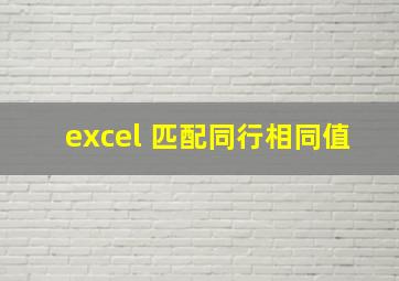 excel 匹配同行相同值