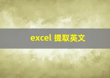 excel 提取英文