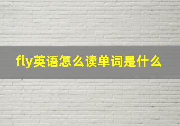 fly英语怎么读单词是什么