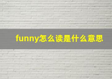 funny怎么读是什么意思