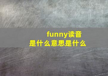 funny读音是什么意思是什么