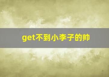 get不到小李子的帅