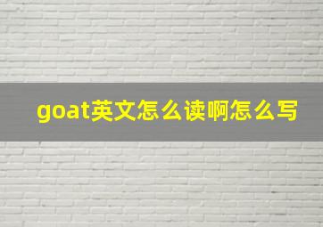 goat英文怎么读啊怎么写