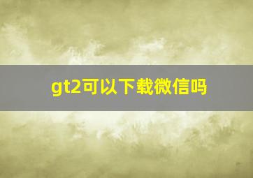 gt2可以下载微信吗