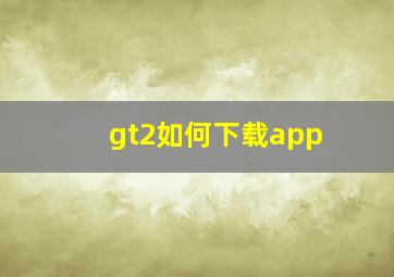 gt2如何下载app