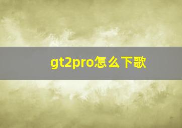 gt2pro怎么下歌