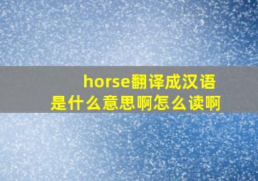 horse翻译成汉语是什么意思啊怎么读啊