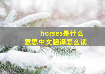 horses是什么意思中文翻译怎么读