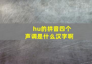 hu的拼音四个声调是什么汉字啊