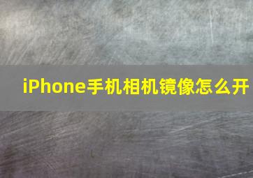 iPhone手机相机镜像怎么开