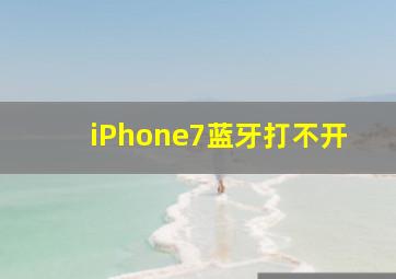 iPhone7蓝牙打不开