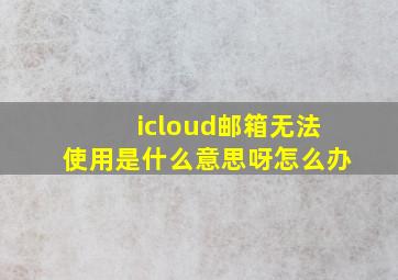 icloud邮箱无法使用是什么意思呀怎么办