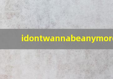 idontwannabeanymore歌词