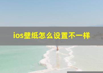 ios壁纸怎么设置不一样