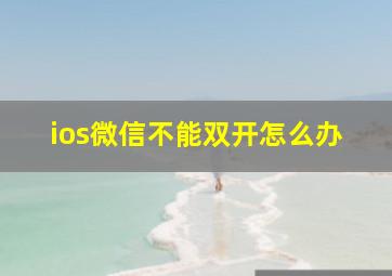 ios微信不能双开怎么办