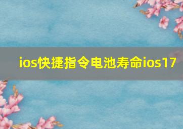 ios快捷指令电池寿命ios17