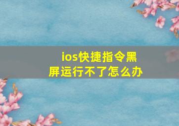 ios快捷指令黑屏运行不了怎么办