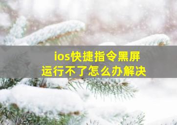 ios快捷指令黑屏运行不了怎么办解决