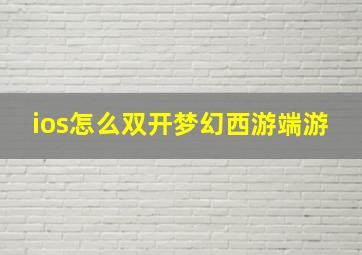 ios怎么双开梦幻西游端游