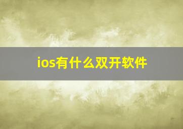 ios有什么双开软件