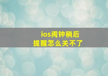 ios闹钟稍后提醒怎么关不了