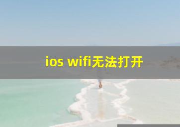 ios wifi无法打开