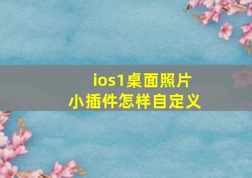 ios1桌面照片小插件怎样自定义