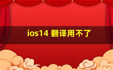 ios14 翻译用不了