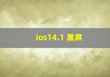 ios14.1 黑屏