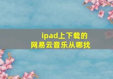 ipad上下载的网易云音乐从哪找